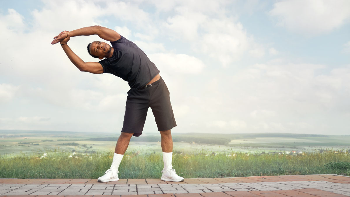 man doing yoga